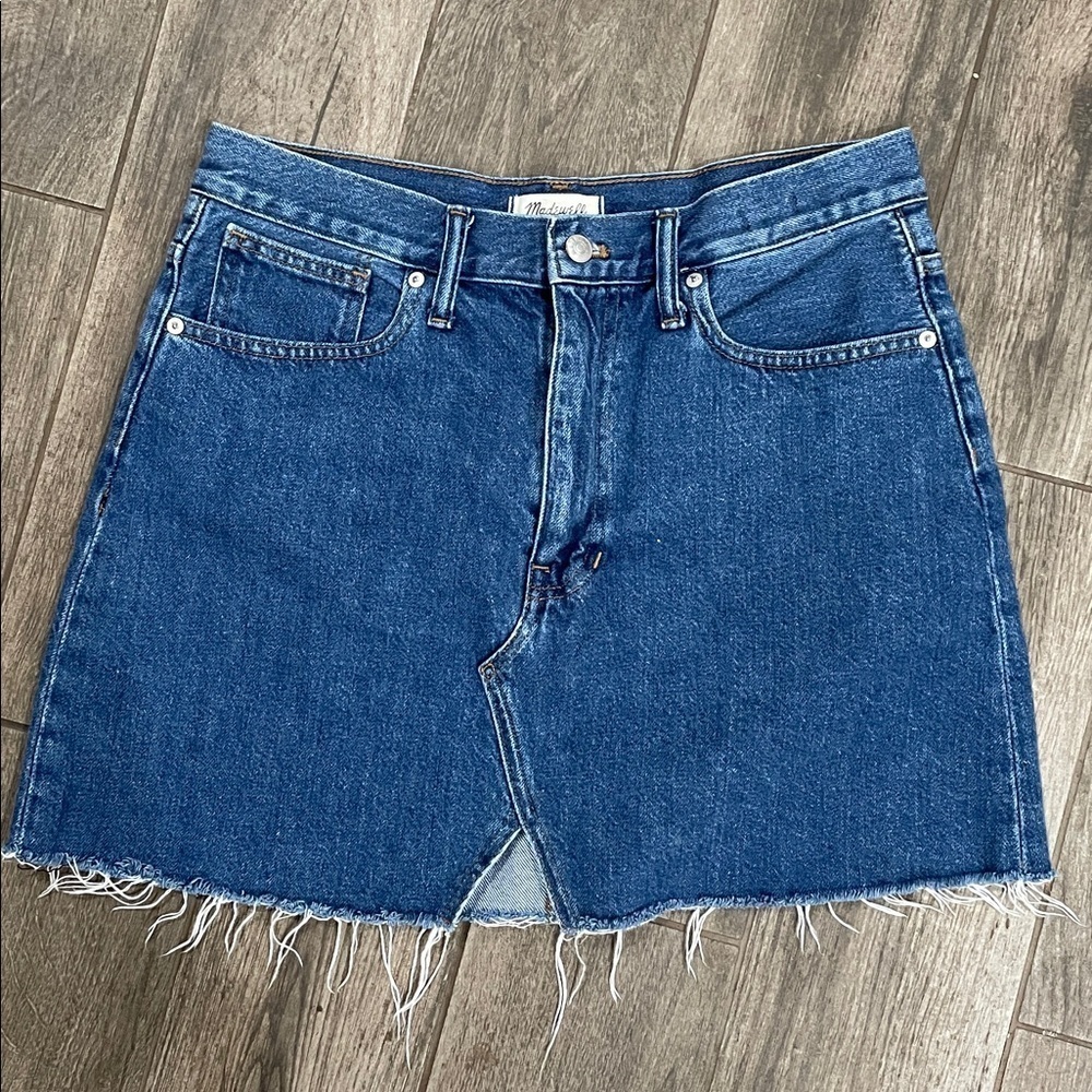 Madewell Classic Blue Rigid Denim A line Skirt